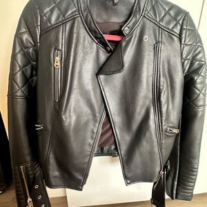 Black Quilted Leather Jacket
